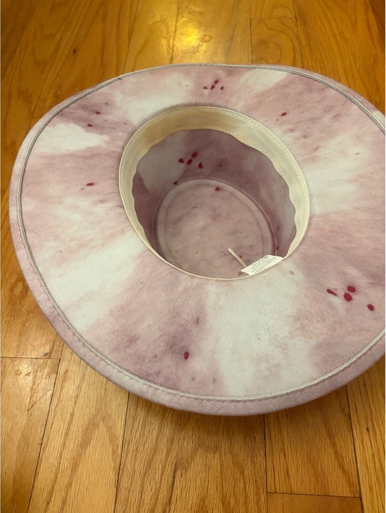 Southern Fried Chicks Pink Tie-Dye Wide Brim Fedora Hat 100% Polyester
